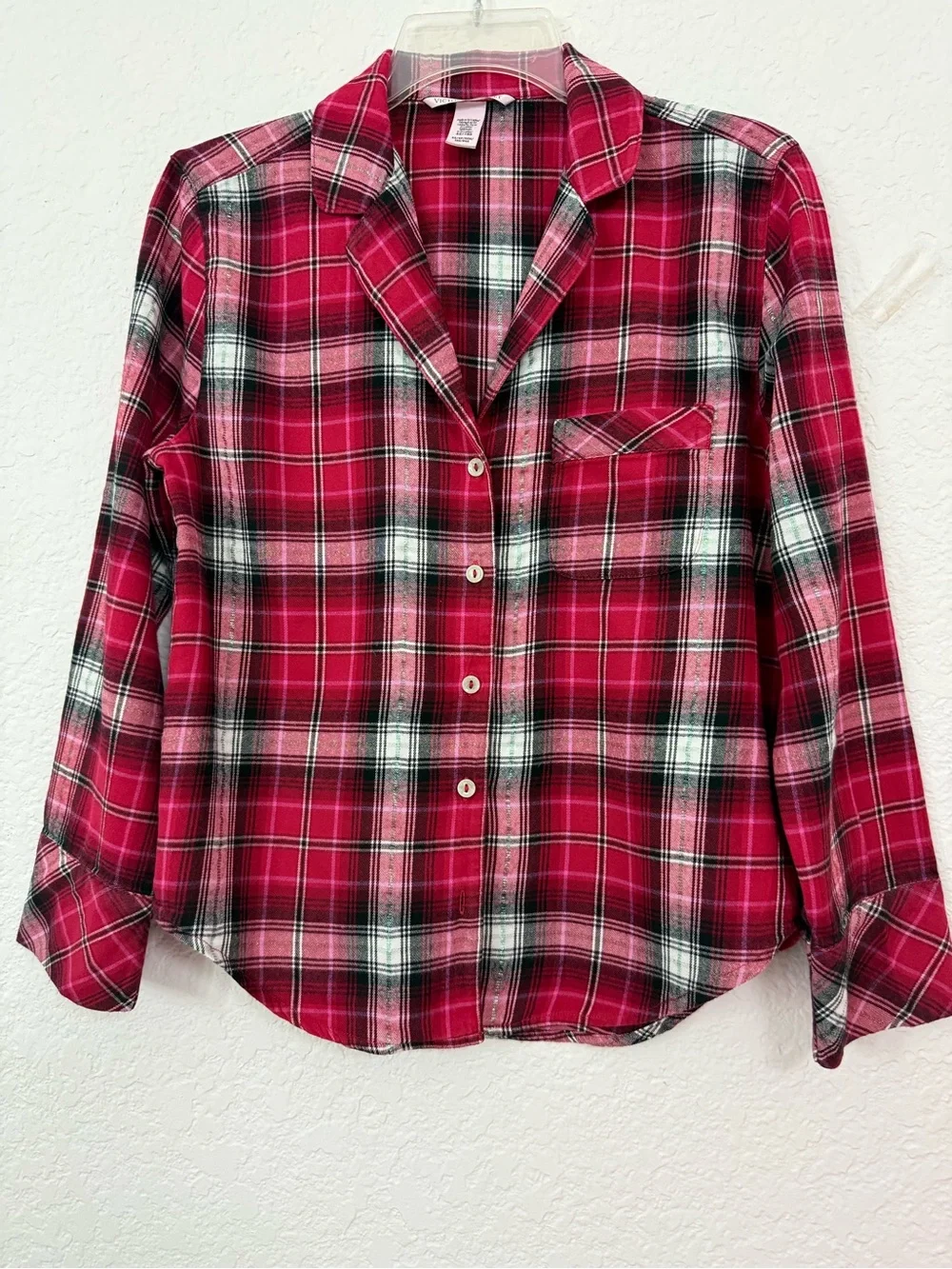 Victoria's Secret Red and Black Plaid Women Pajama Set Sz XS Pants M